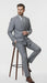 Mens Grey Tone on Tone Double-Breasted Suit – Classic Slim Fit 2 Piece Formal Business Gray Shadow Stripe