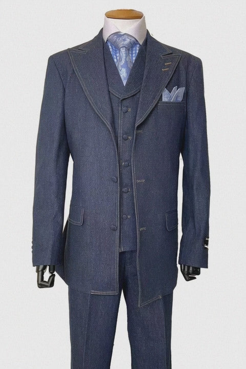 Men's 100% Cotton Denim Suit Set