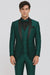 Mens Emerald Green Tuxedo with Black Satin Shawl Lapel – 3 Piece Formal Suit with Vest