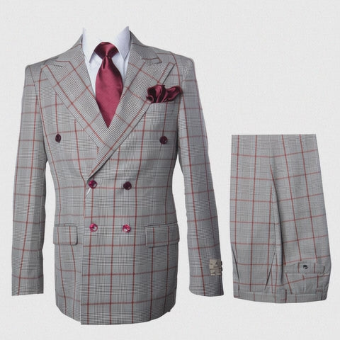 Grey with Red Plaid