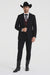 Smoking Traje - Esmoquin - Smoking Para Hombre - Two Button Peak Western Black Tuxedo
