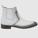 Men's Faded White Vestigium Boots Genuine Ostrich Chelsea Boots