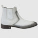 Men's Faded White Vestigium Boots Genuine Ostrich Chelsea Boots