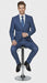 Mens Indigo Navy Blue Windowpane Check Suit – Classic 2-Piece Formal Business and Wedding Wear Set in Cobalt Blue