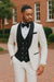 Wedding Tuxedo - Groom Suit - White and Black Prom Suit
