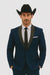 Authentic Braveman Men's Two Button Solid Blue Suit Regular Fit