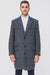 Mens Plaid Overcoat - Plaid and Cashmere Topcoats - Gray Carcoat