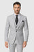 Suits With Baggy Pleated Pants - Wide Leg Pants 100% Wool - Classic Fit in Grey One Button 3 Piece Suit by Rossiman