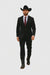 Authentic Braveman Men's Two Buttons Solid Black Suit Regular Fit