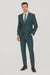 Mix and Match Suits Men's Teal Green Slim Fit Pick Stitched 2 Button Suit