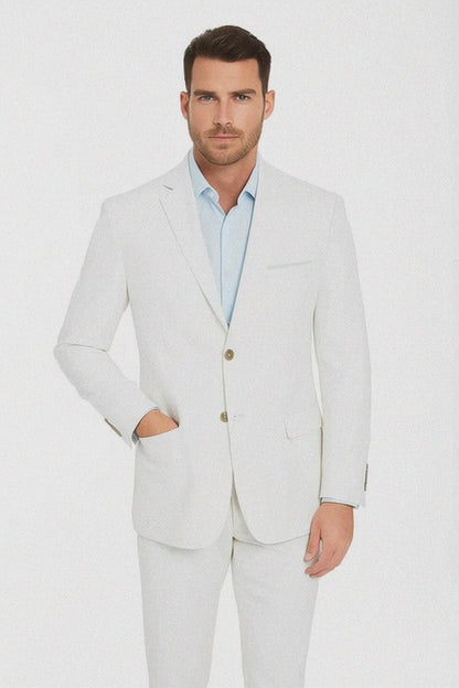 Men's Two Button White  Designer Fashion Dress Casual Blazer On Sale Blazer