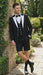 Men’s Black and White Tuxedo Shorts Suit – Modern Formal Tuxedo with Short Pants for Wedding, Party and Special Events
