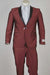 Men's Black Shawl Lapel 1 Button Classic Fit  Burgundy ~ Wine ~ Maroon Suit
