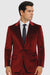 Men’s Velvet Burgundy Suit – Slim Fit 2-Piece Formalwear Set by Tazzio