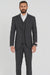 Wide leg Suits - Classic Fit Suits - Athletic Fit Suits 1 Button Vested Suits - Wool Charcoal Suits