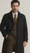 Men's  Peak Lapel Diamond Duster Overcoat Black