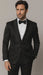 Men'S Shiny 2 Buttons Notch Collar Floral Paisley Formal Black Blazer