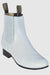 White Los Altos Boots Men's Charro Botin Short Ankle Deer Leather Boots