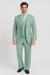 Tiglio Rosso Suit  - Classic Fit Athletic Cut 100% Wool Super 150s Italian Fabric Peak Lapel in Color Mint Green