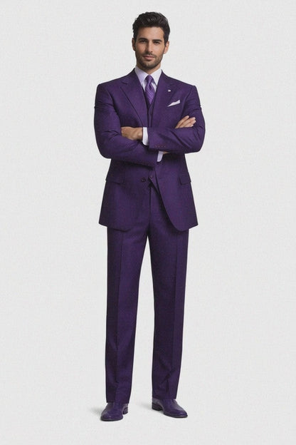 Beautiful Men'S Dark Purple Fashion Dress With Nice Cut Smooth Soft Fabric Affordable Men'S Dress Suit For Sale