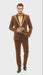 Mens Bronze Shiny Velvet Suit – Designer Party and Wedding Wear Blazer and Pant Set Brown and Gold Tuxedo