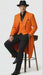 Men’s halloween Costume Orange Long Zoot Suit Set With Black Shirt and Black Pants included