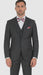 Vitali Brand Suits - 2 Button Sharkskin Textured Pattern Tapered Fit Suit With Vent Slim Fit Charcoal Online Discount Fashion Sale