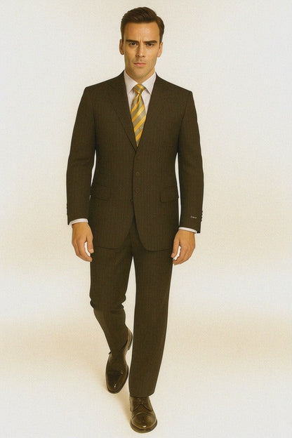 Black Almost Very Dark Gray Wiht Light Gray Pinstripe 100% Worsted Available In 2 Or 3 Buttons Style Regular Classic Cut Cheap Priced Business Suits Clearance Sale