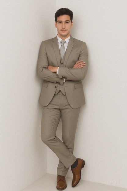Men’s Gray Vested Modern Fit Suit – Stylish 3-Piece Formal Wear for Weddings, Business & Special Events
