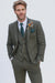 SKU#JA60784 Groomsmen Tweed Suit - Green Herringbone Western Suit - Traje Para Hombre