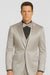 Men's Silver Satin Slim Fit Tazzio 3 Piece Suit with Double Breasted Vest and Peak Lapel Jacket