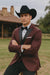 Western Suits - Trajes Para Hombres  - Cowboy Formal Attire - Trajes De Novio - Burgundy