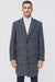 Mens Plaid Overcoat - Plaid and Cashmere Topcoats - Gray Carcoat