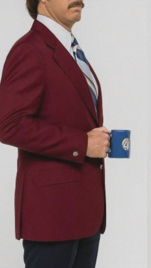 Ron Burgundy Suit - Light Burgundy Color Vested Suit