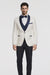 White Metallic Flake Navy Tailored-Fit Tuxedo – Men’s Formal 3-Piece Set