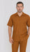Mens Linen Walking Suit - Luggage Summer Outfit - Mens Linen Suit Light Brown Brick Color