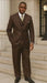 Tiglio Rosso Men’s Choclate Brown 3 Piece Suit –Double Breasted Vest with Classic 100% Wool Super 150's Fabric - Pleated Pants