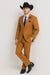 Men's Rust Classic Fit 2 Button Two-Piece Side Vents Cheap Priced Business Suits Clearance Sale