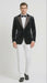 Men’s Black Velvet Tuxedo Blazer with Studded Lapel – Formal Evening Jacket