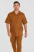Mens Linen Walking Suit - Luggage Summer Outfit - Mens Linen Suit Light Brown Brick Color