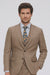 Tan Plaid Suit - Vested Suit - 3 Piece Suits - Peak Lapel Suits - Windowpane Suit - 2 Button