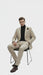 Mens Sand Beige Velvet Tuxedo Suit – 2 Piece Slim Fit Blazer and Pants Formal Set - Winter Fabric Natural Color