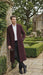 Men’s Burgundy Long Coat – Classic Fit Wool Blend Overcoat - Topcoat Full length