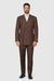 Men's Classic Fit Double Breasted Pinstripe 6 Button Peak Lapel Brown Suit
