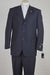 Men's 3 Button Pinstripe Dark Navy Dark Blue Suit