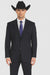 Authentic Braveman Men's Two Buttons Regular Fit Black Solid Suit With Flat Front Pant