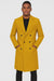 Men's Gold 44Inch Long Double Breasted Overcoat Winter Men's Topcoat Sale