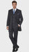 Men’s Three Button Suits -  Navy Blue Pinstripe Three-Piece Suit – Classic Business and Formal Wear with Tailored Fit