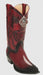 Men's King Exotic Snip Toe Stingray Boots Single Stone Handmade Burnished Burgundy