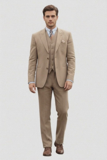 Men's Tan - Coffee Color Outfit Male Attire Great Gatsby Clothing Costumes Suits